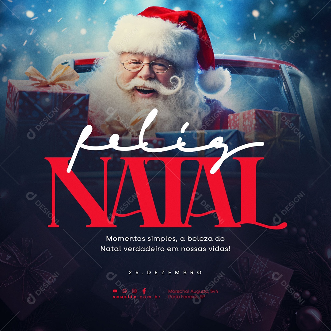 Feliz Natal Momentos Simples a Beleza do Natal Verdadeiro Social Media PSD Editável