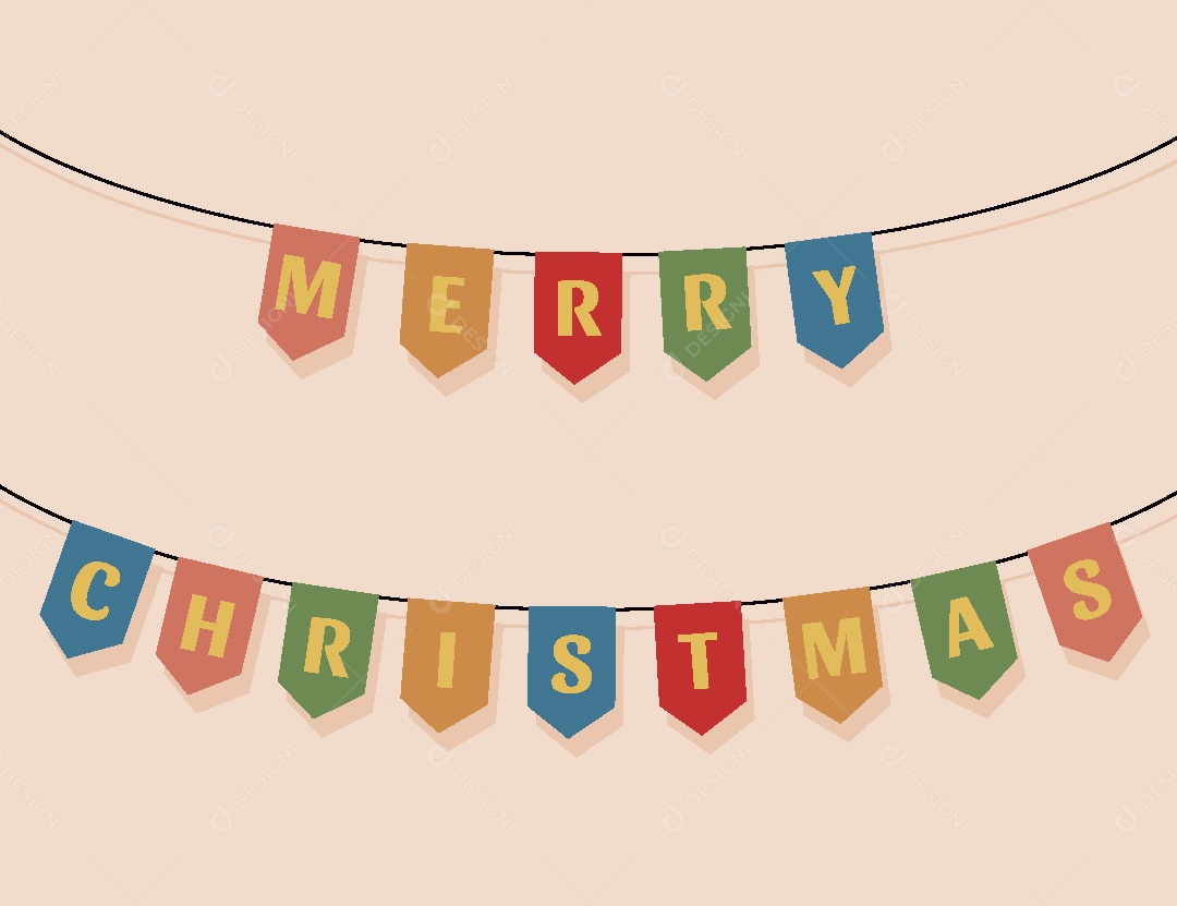 Bandeirola de Feliz Natal Ilustração Vetor EPS