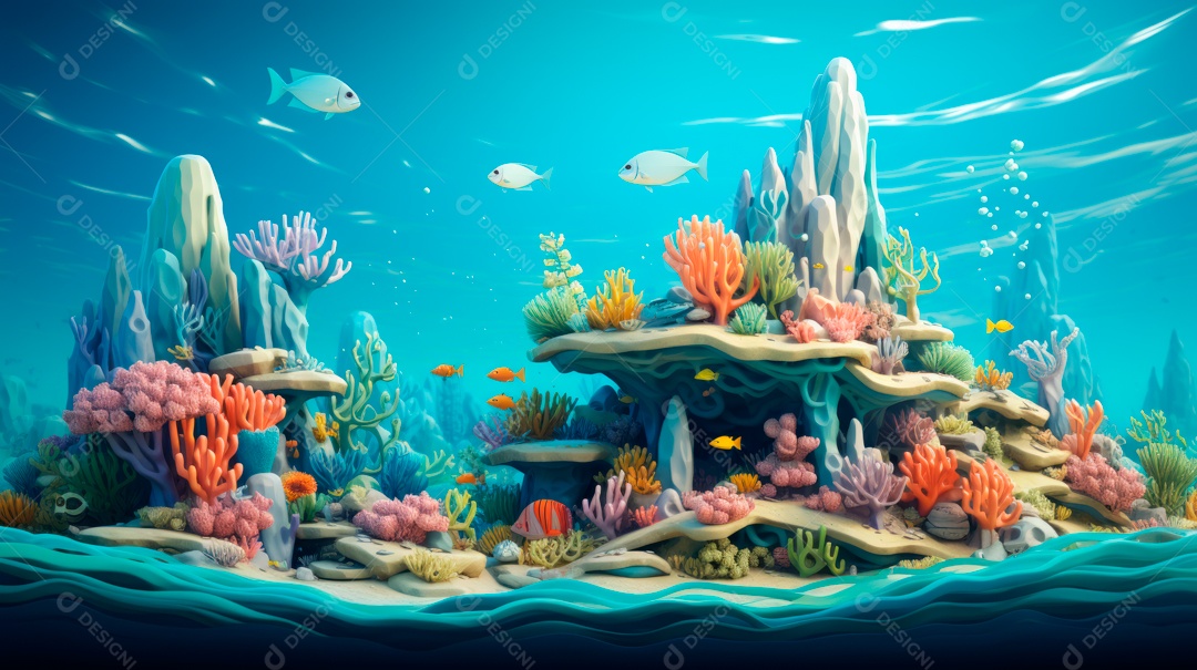 Dia Mundial dos Oceanos, 8 de junho IA generativa 3D.