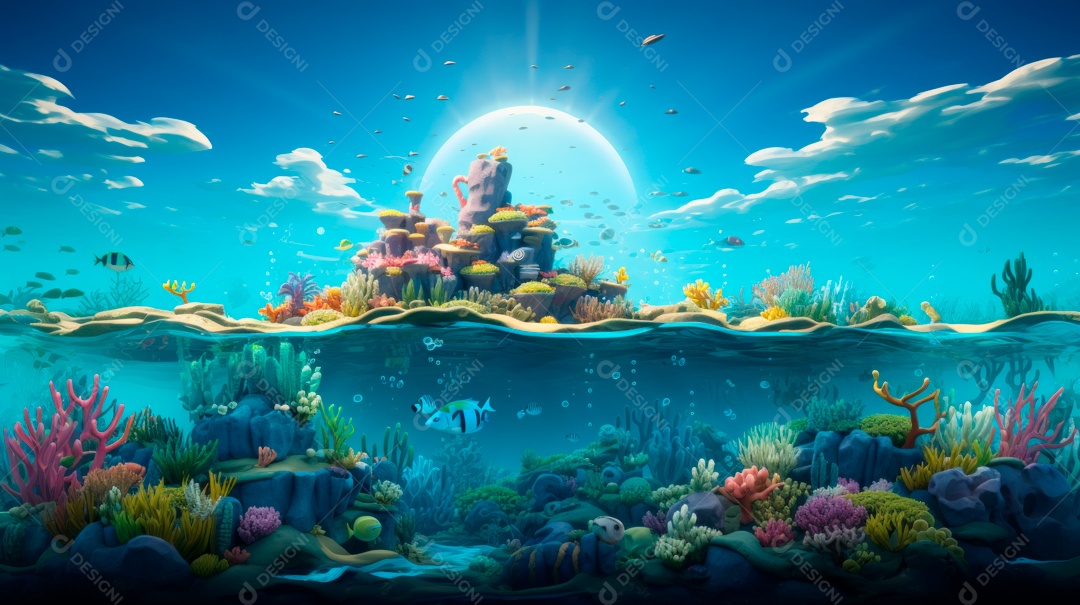 Dia Mundial dos Oceanos, 8 de junho IA generativa 3D.