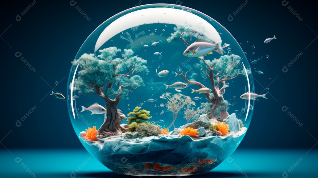 Dia Mundial dos Oceanos, 8 de junho IA generativa 3D.