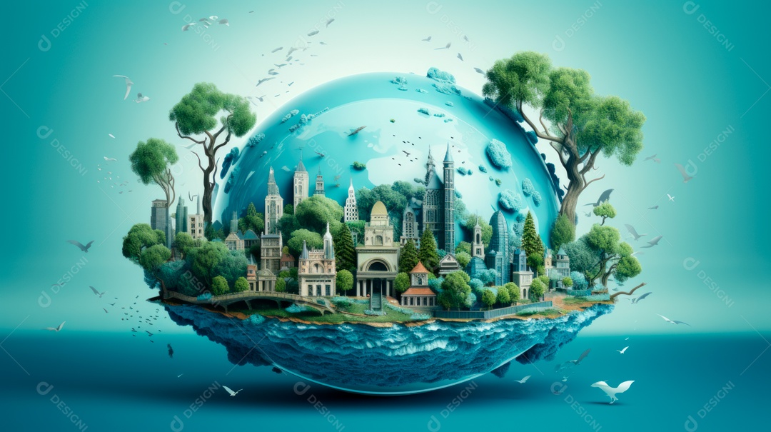 Dia Mundial dos Oceanos, 8 de junho IA generativa 3D.