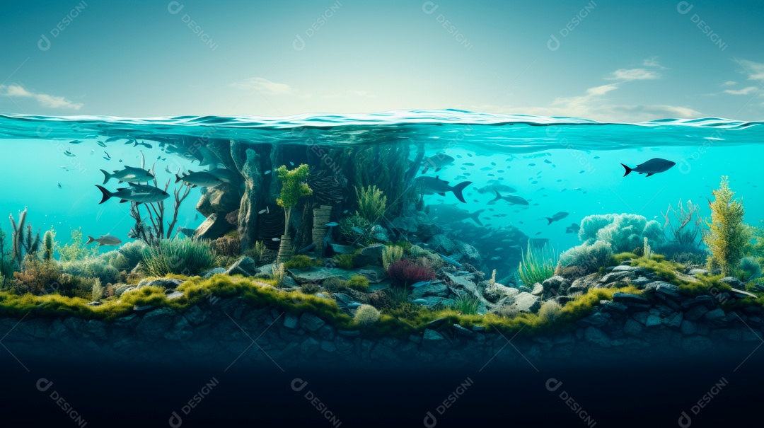 Dia Mundial dos Oceanos, 8 de junho IA generativa 3D.