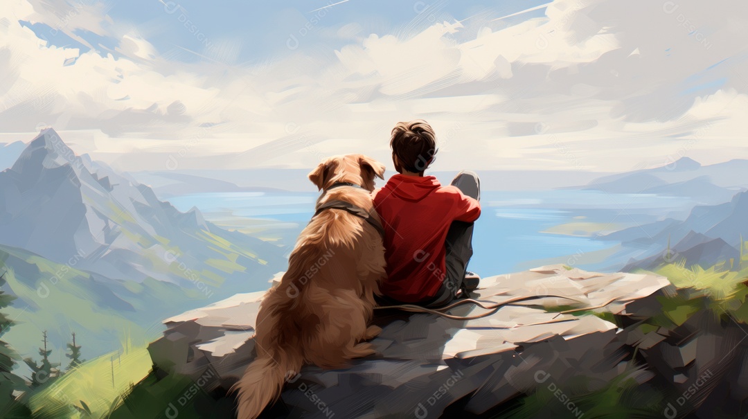 Dia Internacional dos Melhores Amigos, 20 de julho Desenho 3D Generative AI.