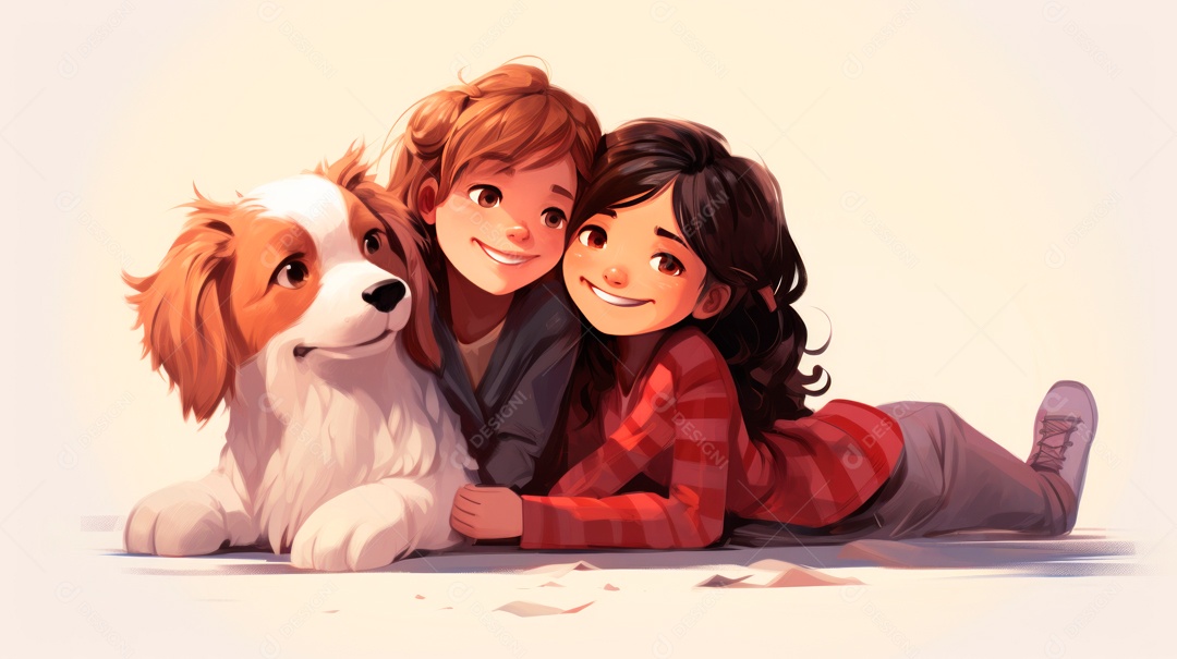 Dia Internacional dos Melhores Amigos, 20 de julho Desenho 3D Generative AI.