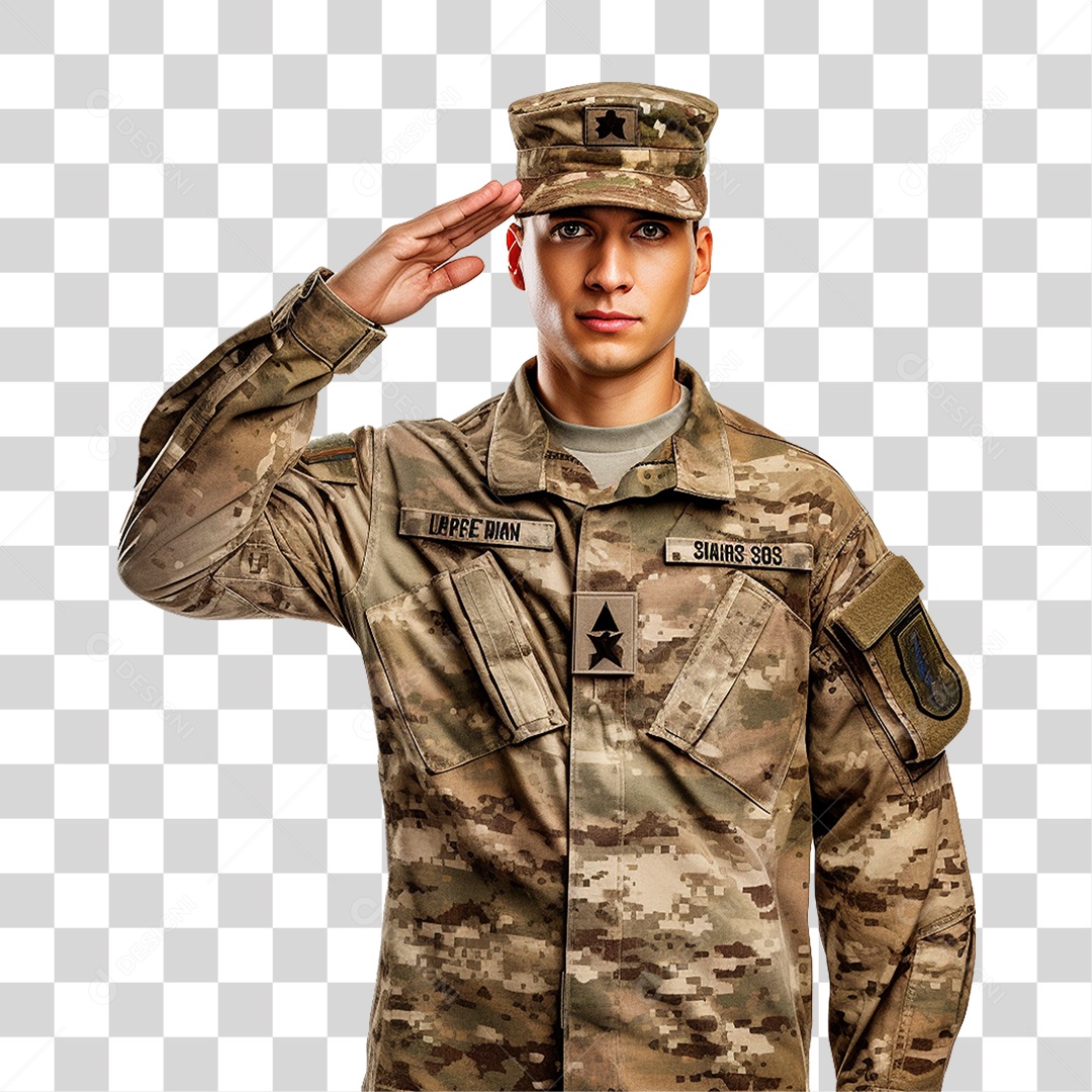 Soldado Militar de Uniforme PNG Transparente