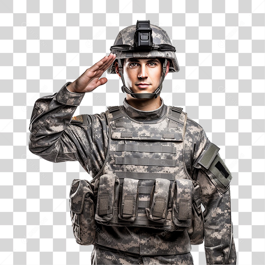 Soldado Militar de Uniforme PNG Transparente