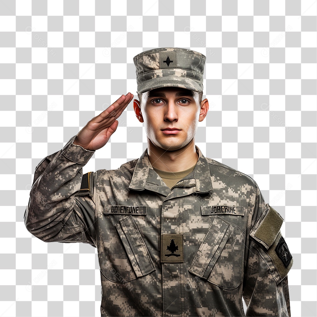 Soldado Militar de Uniforme PNG Transparente