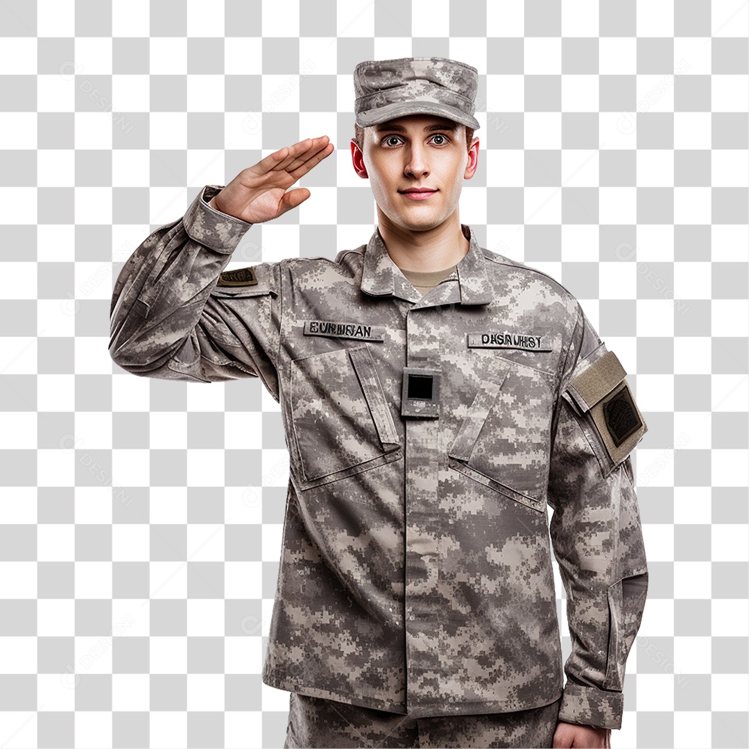 Soldado Militar de Uniforme PNG Transparente