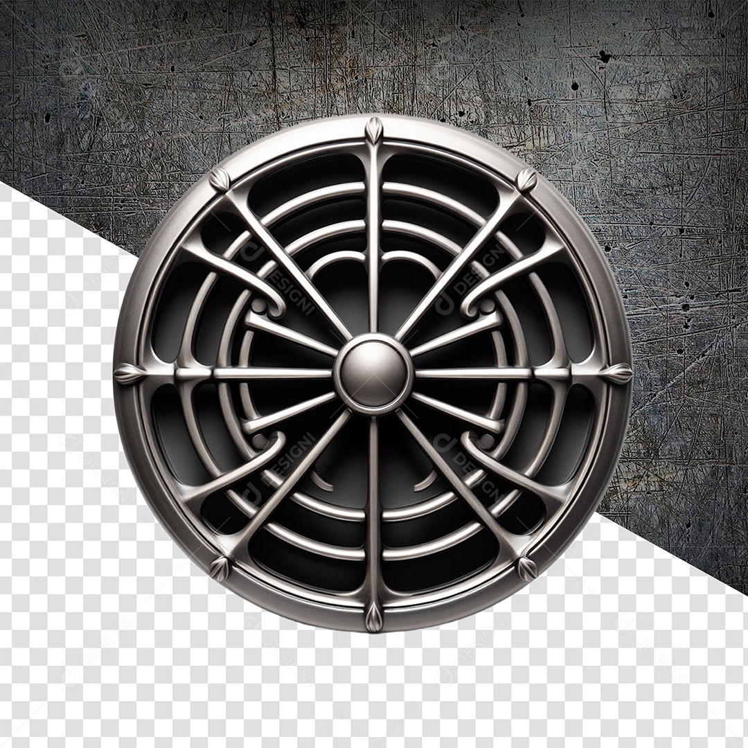 Painel Base de Metal Preta Elemento 3D para Composição PSD