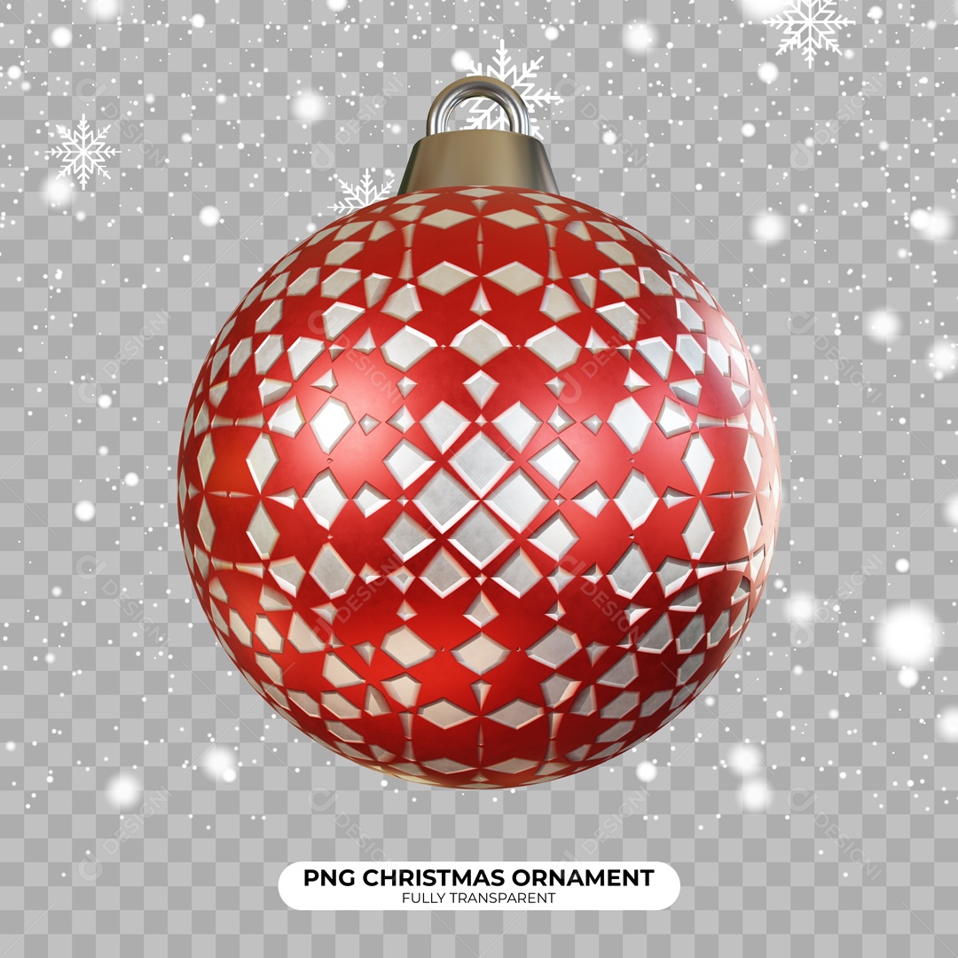 Bola Enfeite de Natal Elemento 3D para Composição PSD