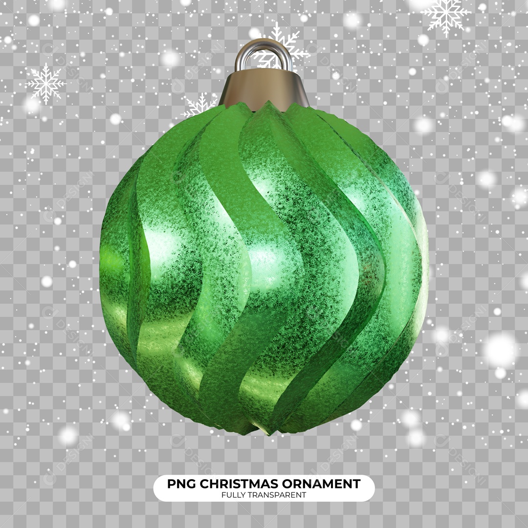 Bola Enfeite de Natal Elemento 3D para Composição PSD