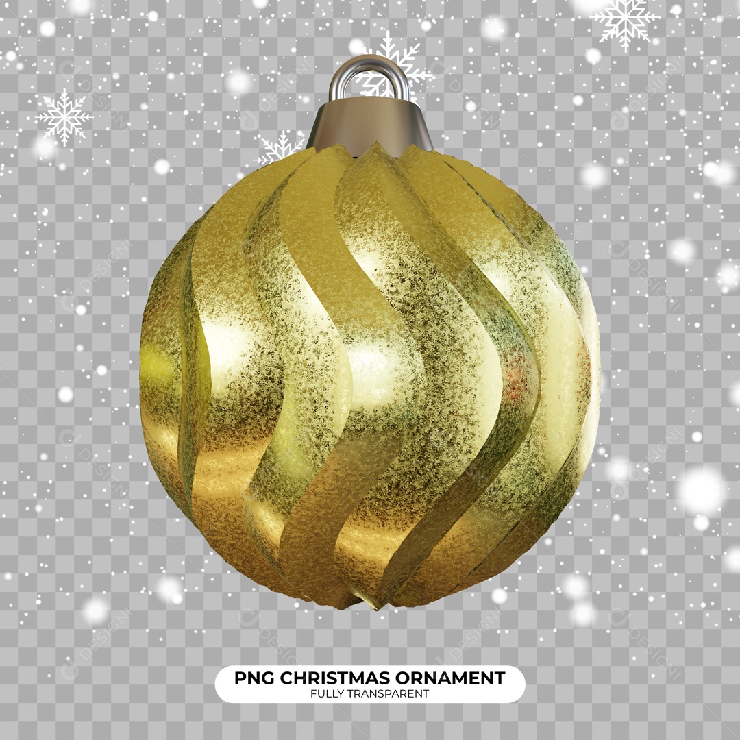 Bola Enfeite de Natal Elemento 3D para Composição PSD