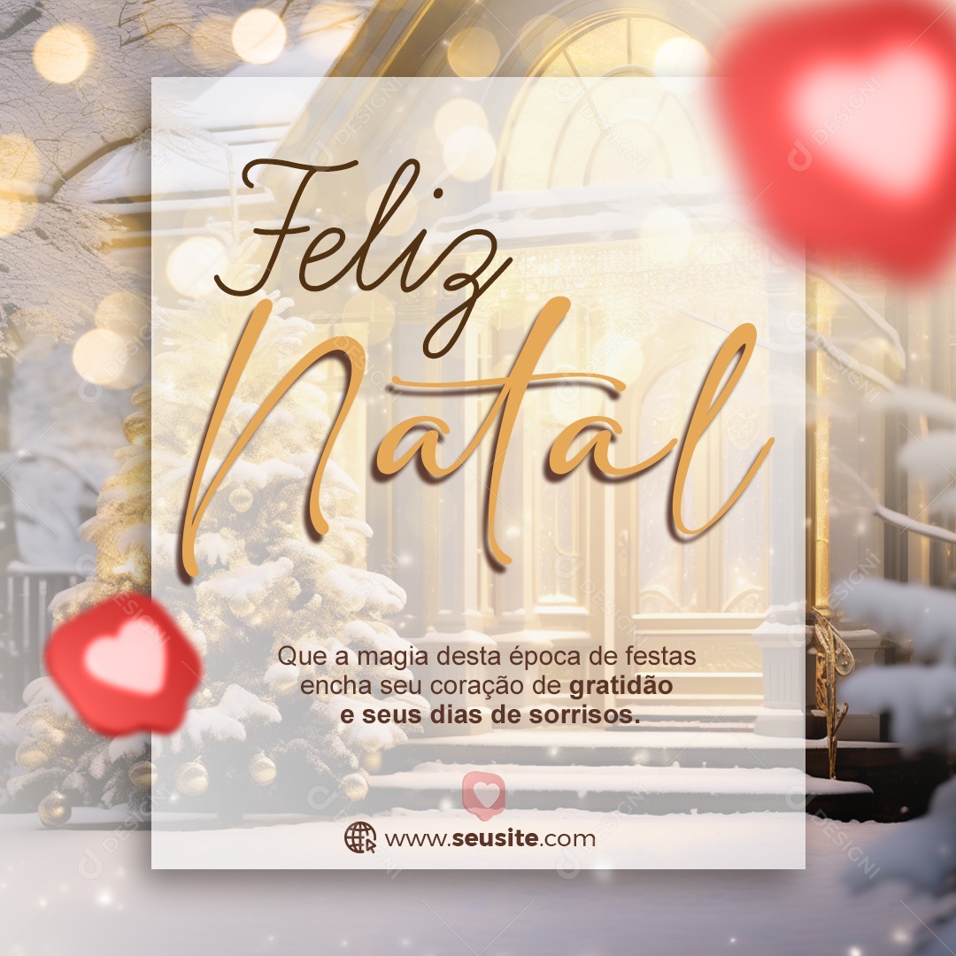 Social Media Feliz Natal Dias De Sorrisos PSD Editável