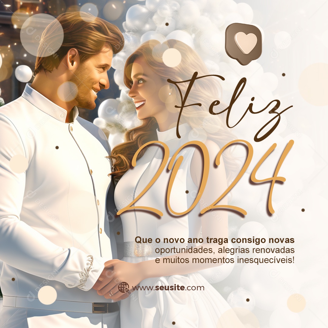 Happy 2024 New Opportunities Social Media Editable PSD