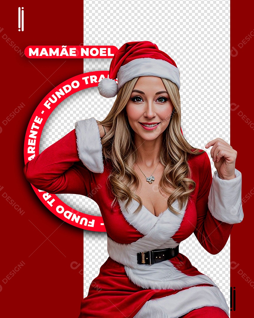 Personagem 3D Mamãe Noel Para Composição PSD