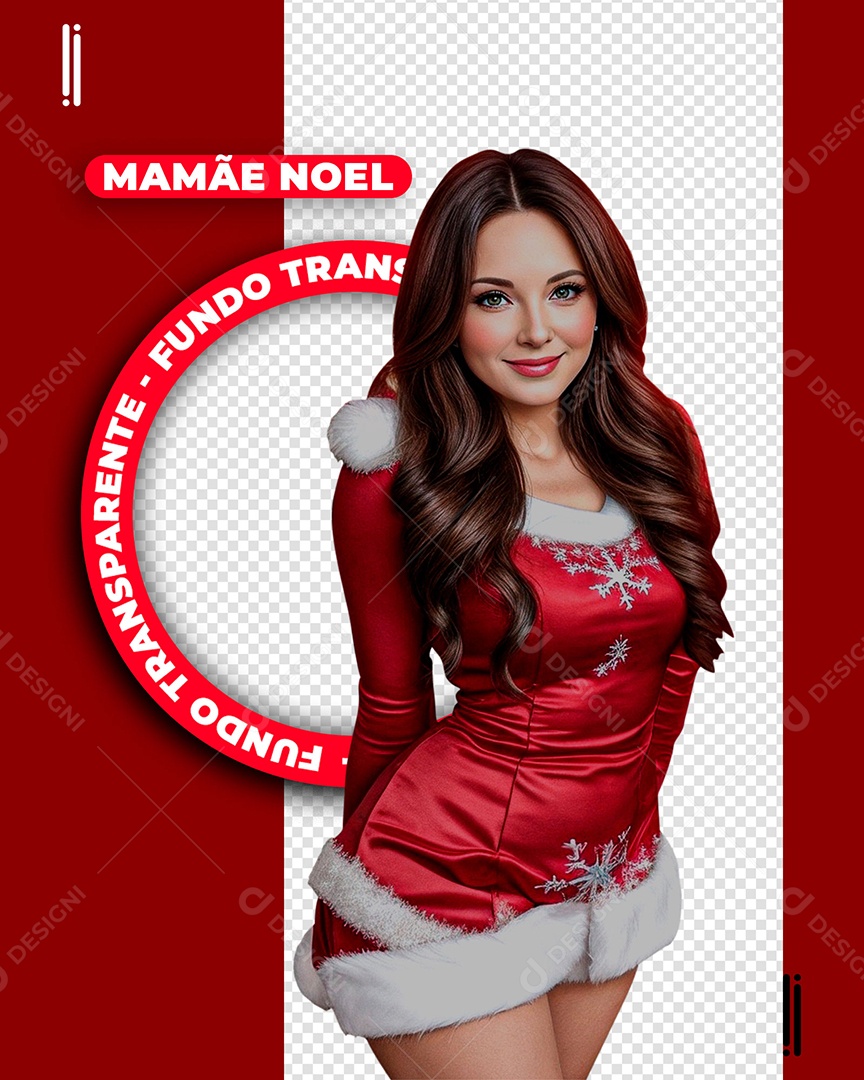 Personagem 3D Mamãe Noel Para Composição PSD