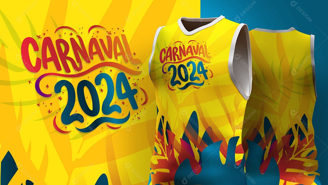 Abadá de Carnaval Estampa de Camisa Texto Carnaval 2024 Ai + EPS