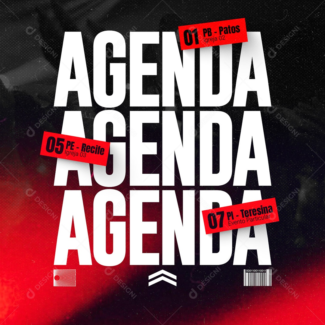 Gospel Agenda Culto Igreja Social Media PSD Editável