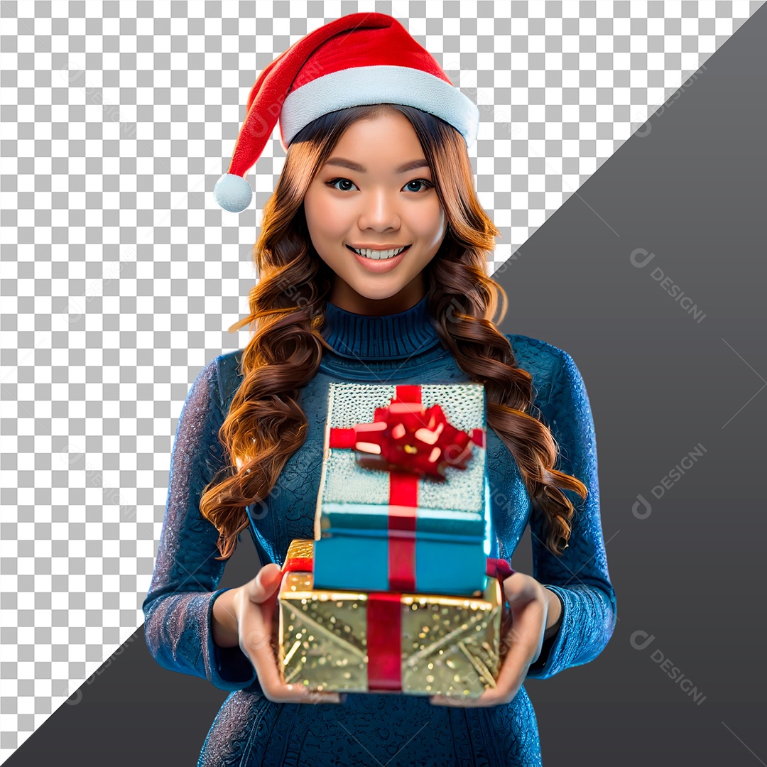 Belíssima Mulher Com Roupa Natalina PSD