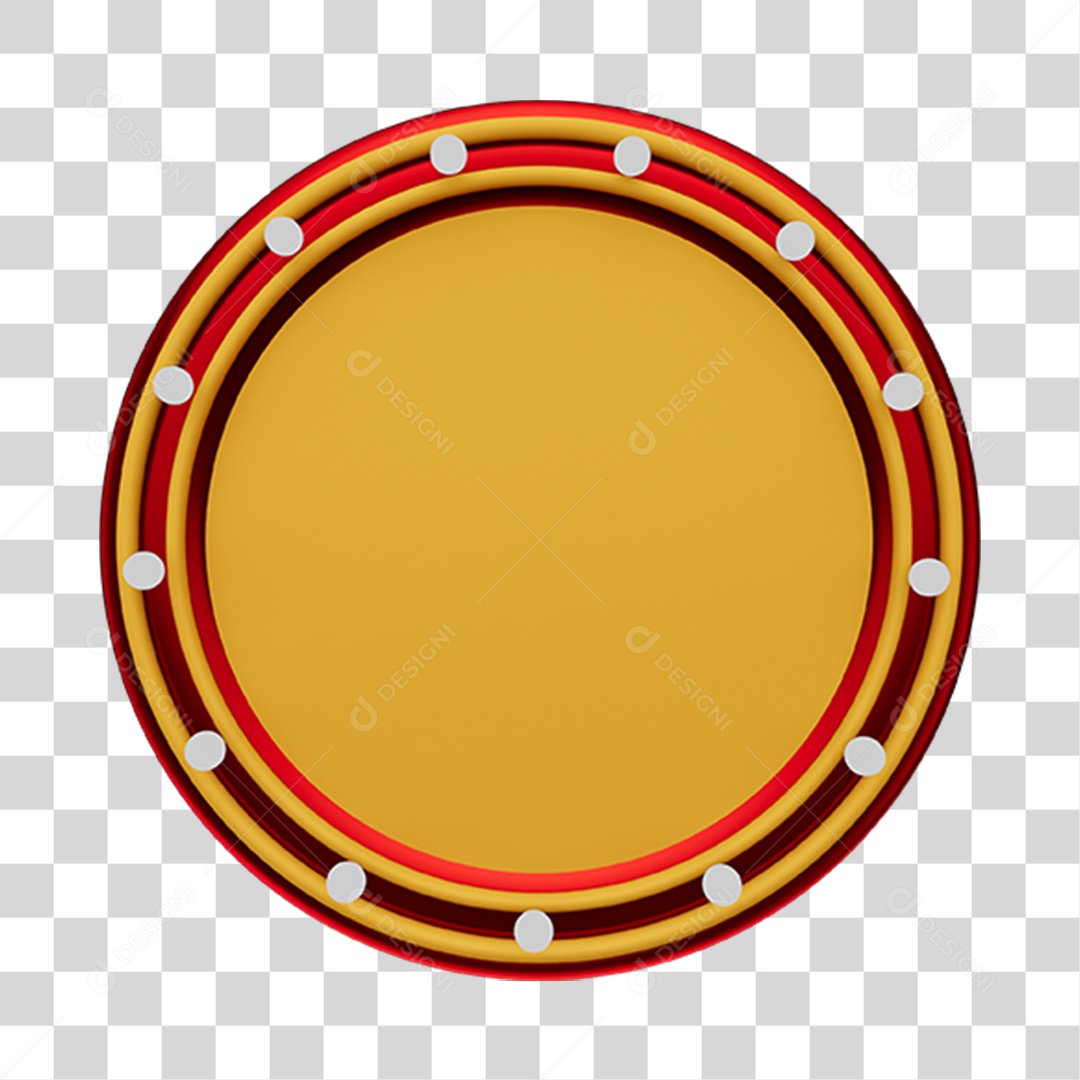 Elemento 3D Circulo Amarelo PNG Transparente