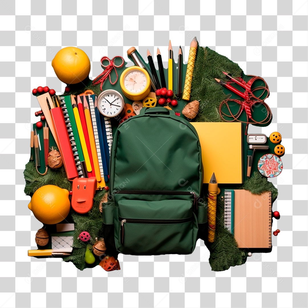 Objetos Materiais Volta as Aulas PNG Transparente