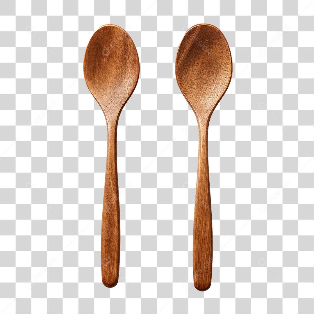 Talheres de Madeira PNG Transparente