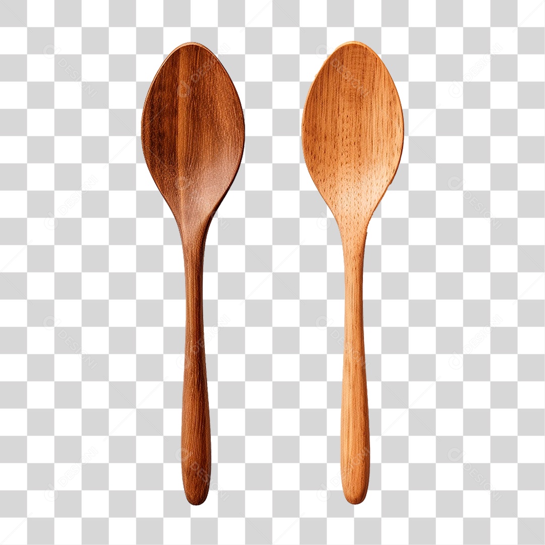 Talheres de Madeira PNG Transparente