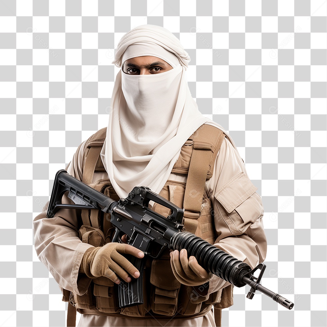 Soldado Muçulmano PNG Transparente