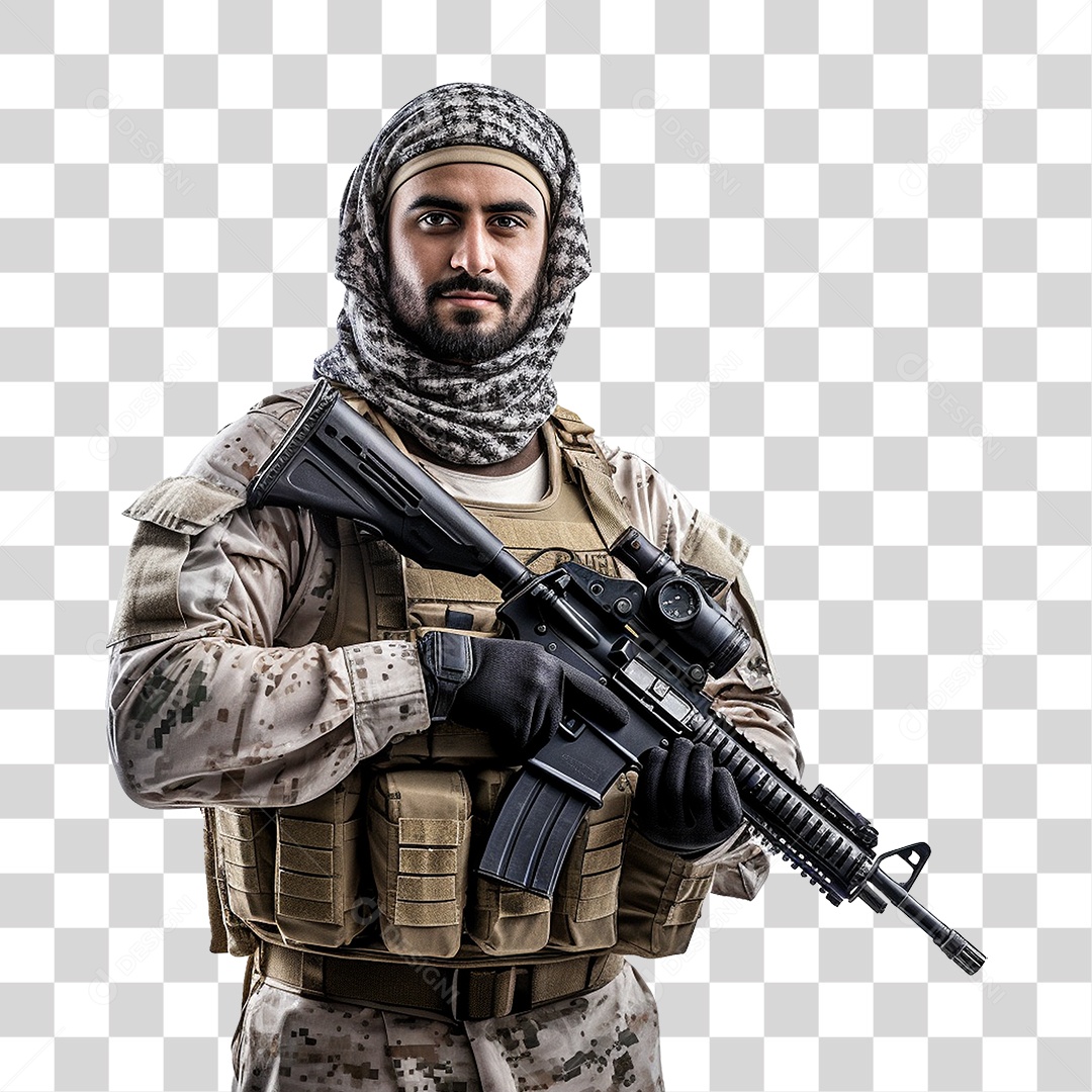 Soldado Muçulmano PNG Transparente