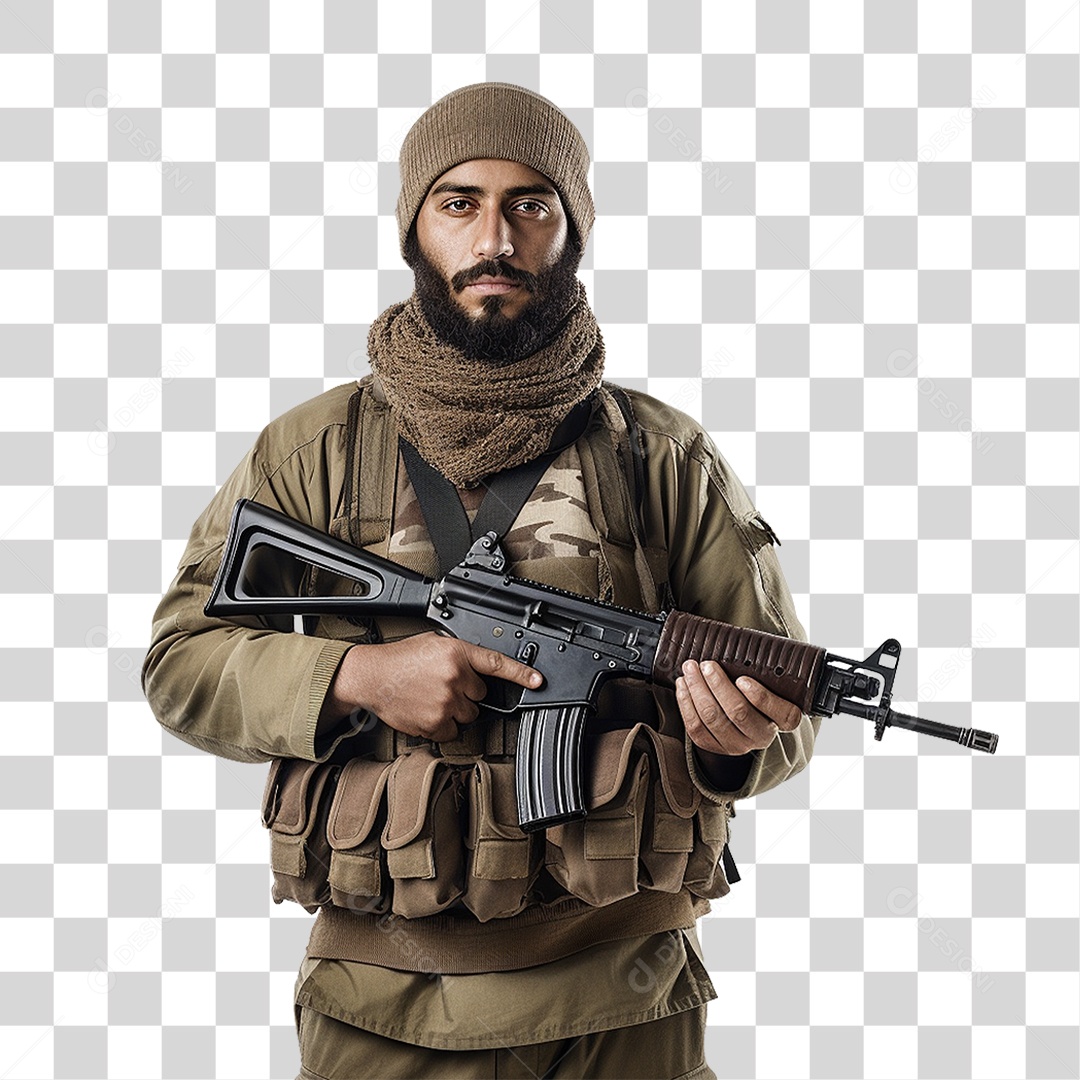Soldado Muçulmano PNG Transparente