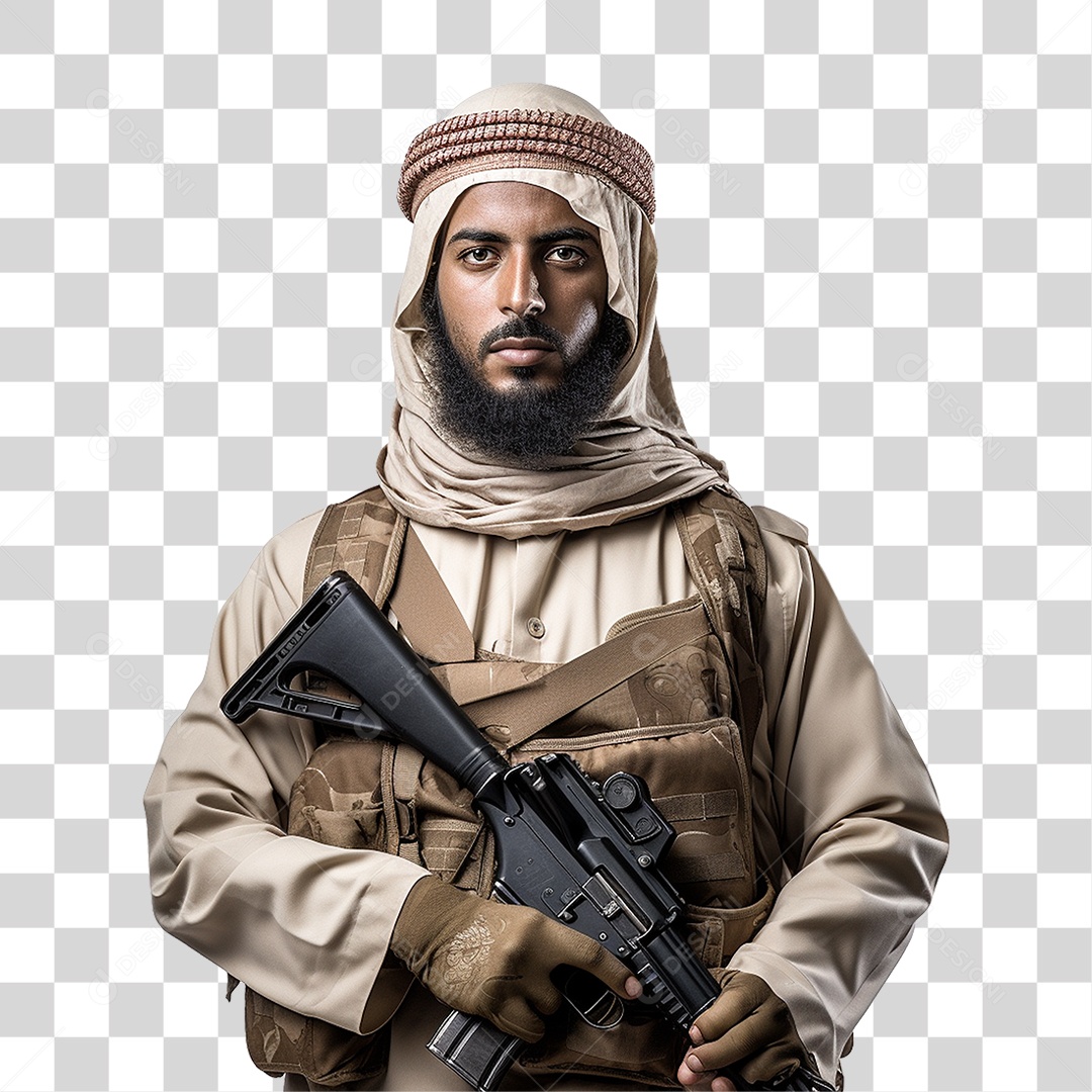 Soldado Muçulmano PNG Transparente