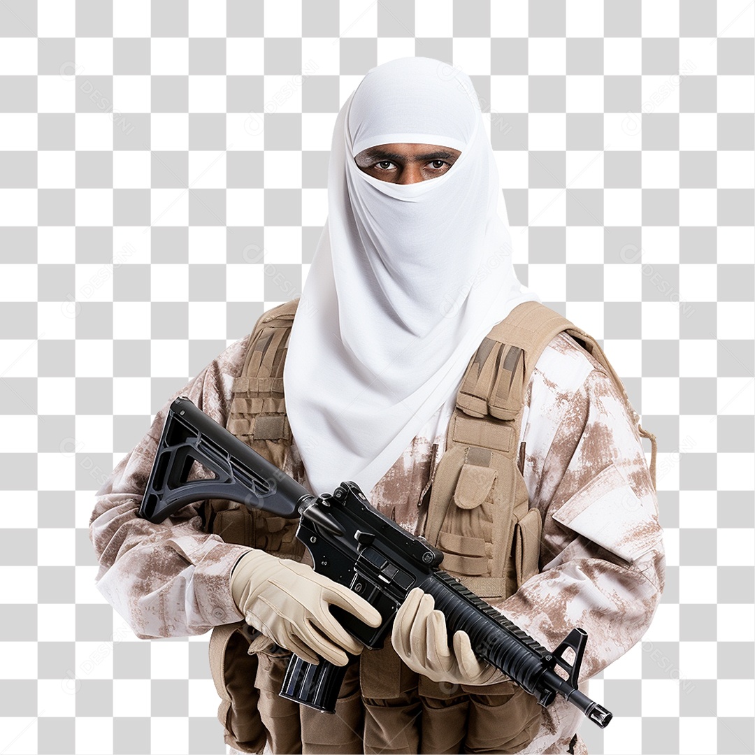 Soldado Muçulmano PNG Transparente