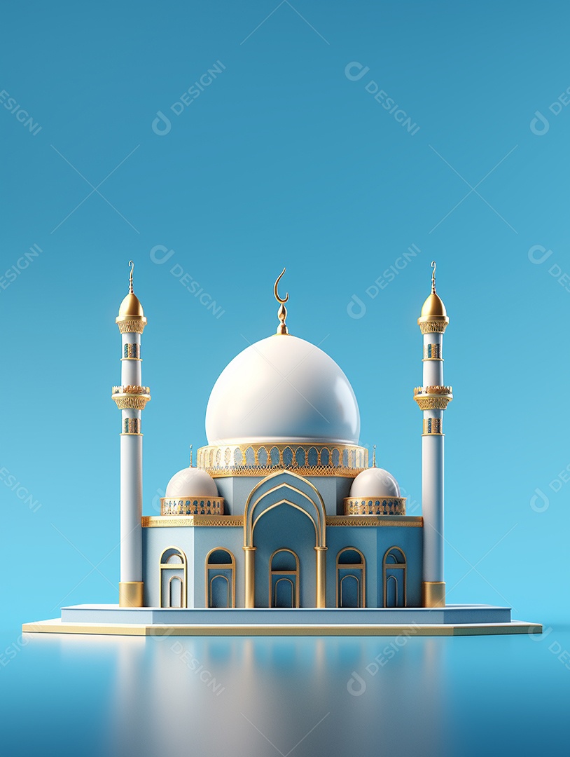 Mesquita islâmica branca com cúpula.