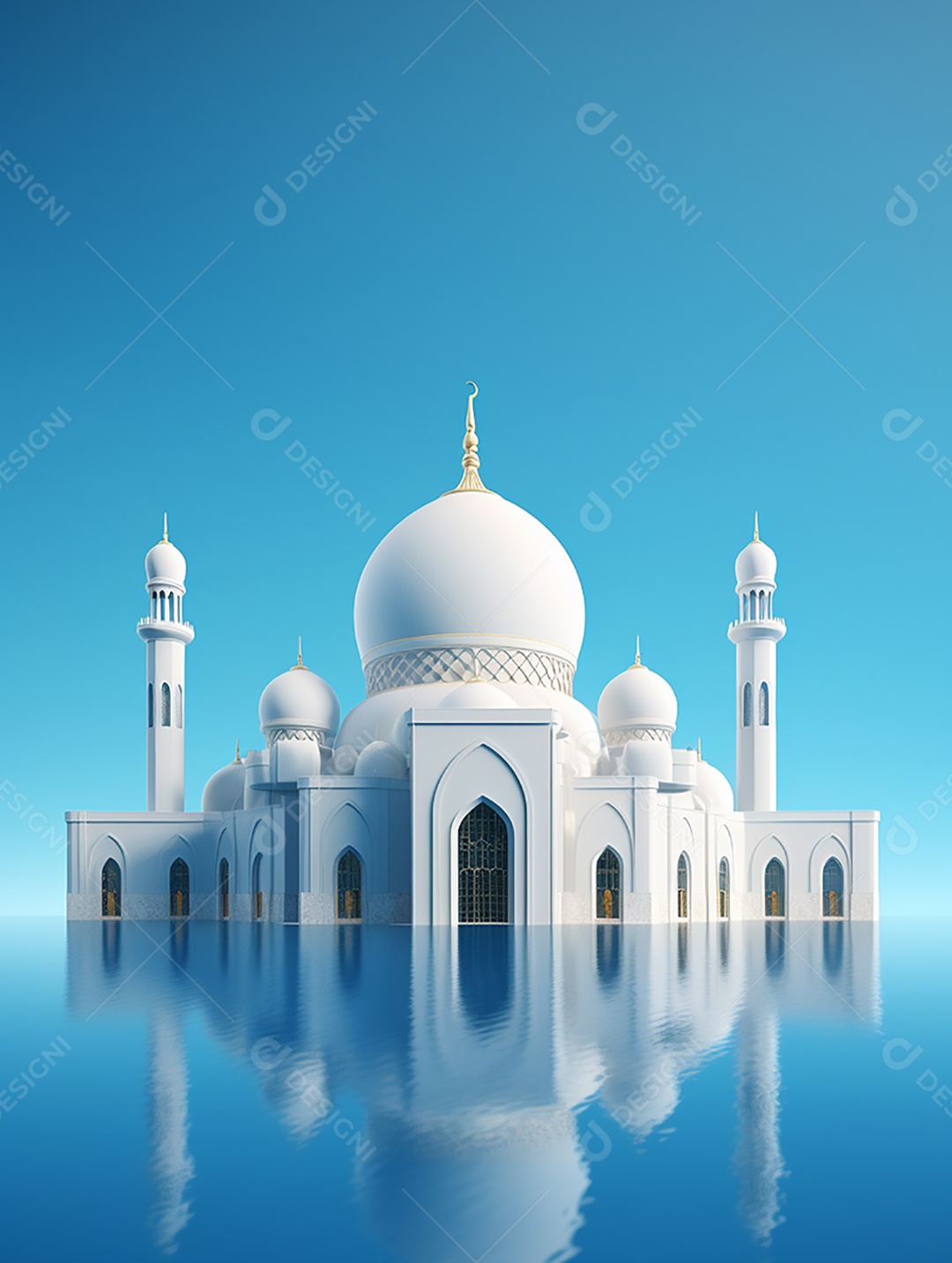 Mesquita islâmica branca com cúpula.