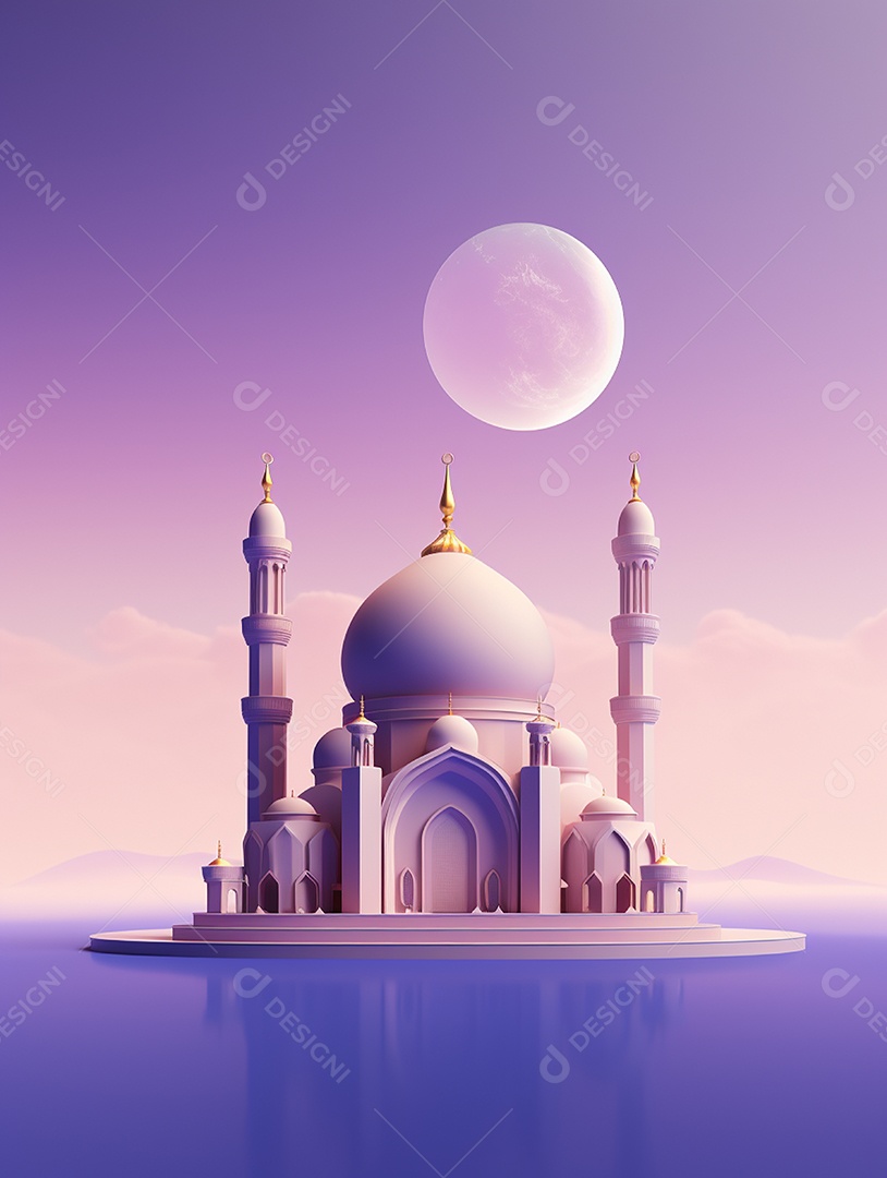 Mesquita islâmica branca com cúpula.