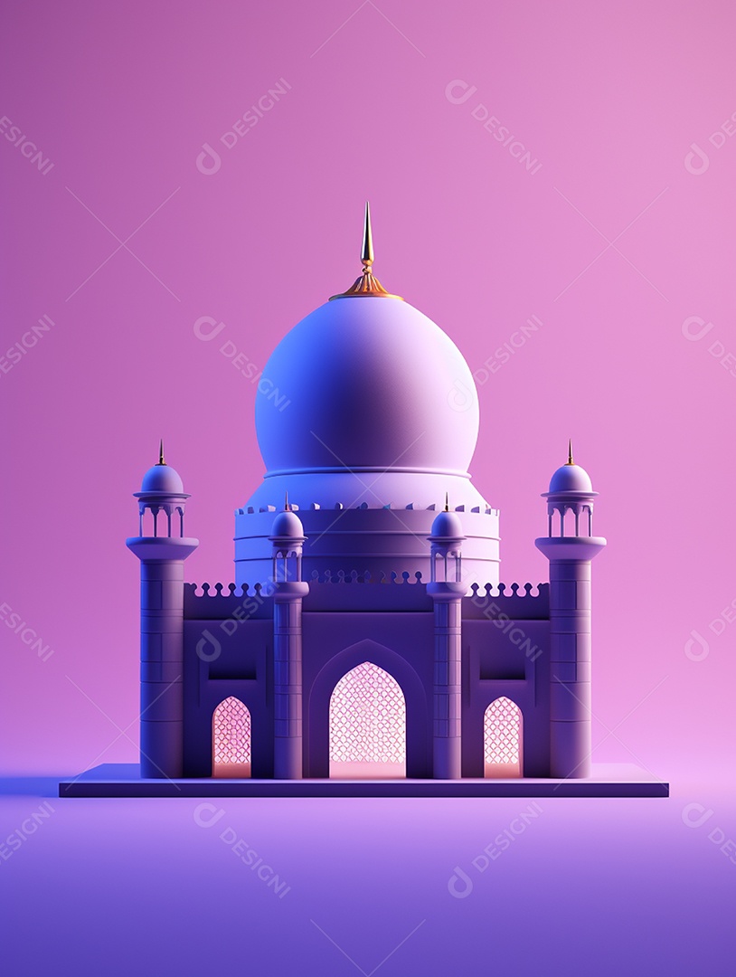 Mesquita islâmica branca com cúpula.