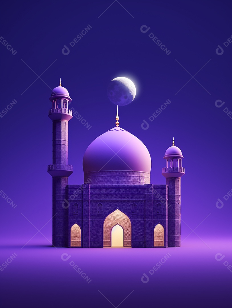 Mesquita islâmica iluminada.