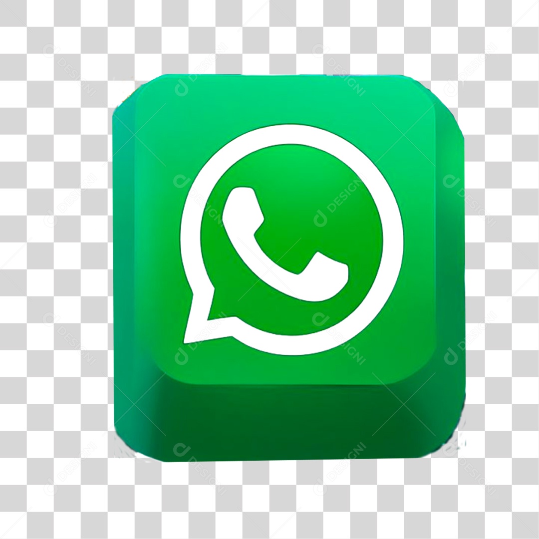 Elemento 3D Ícone de WhatsApp PNG Transparente