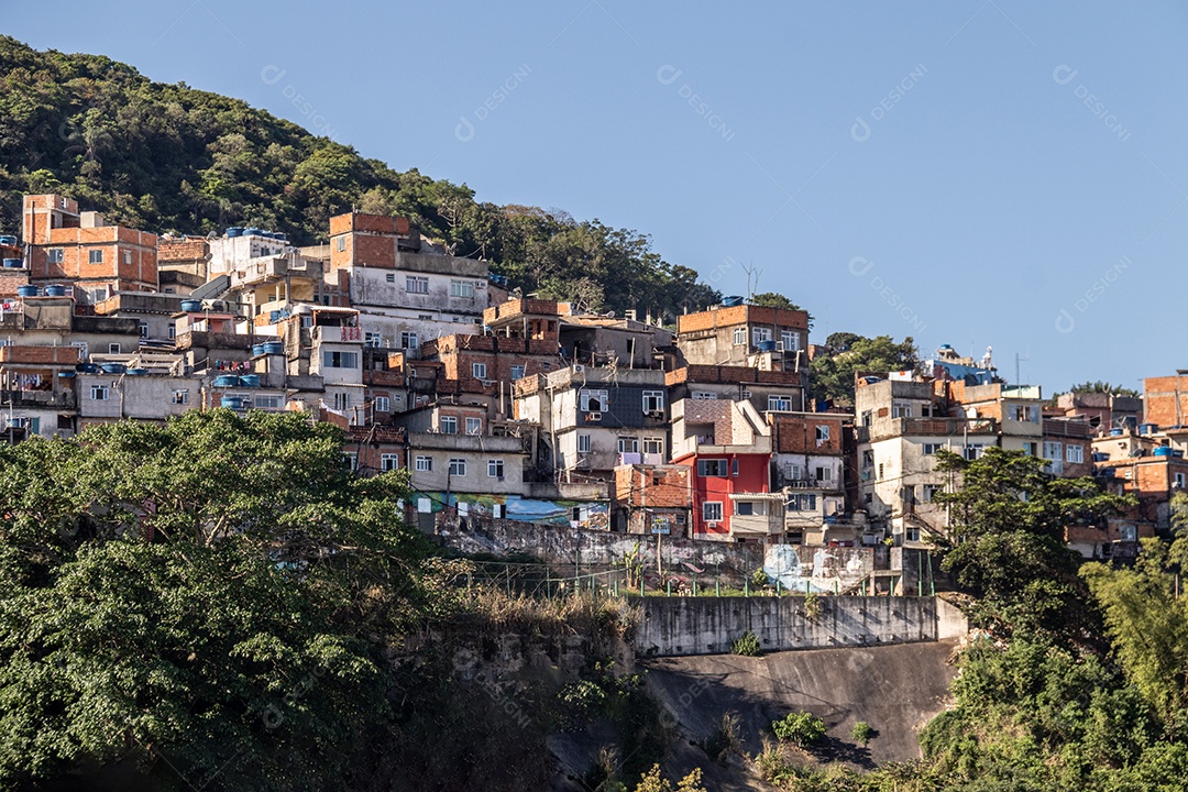 Casas no Morro do Cantagalo no Rio de Janeiro