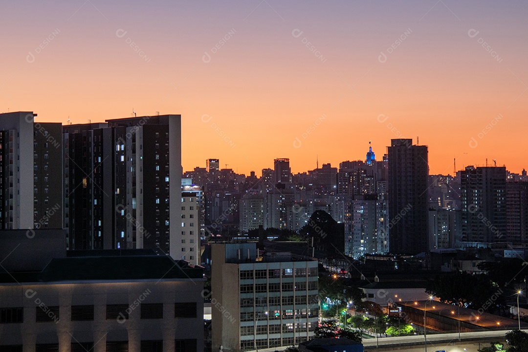 Vista do entardecer no bairro Belenzinho