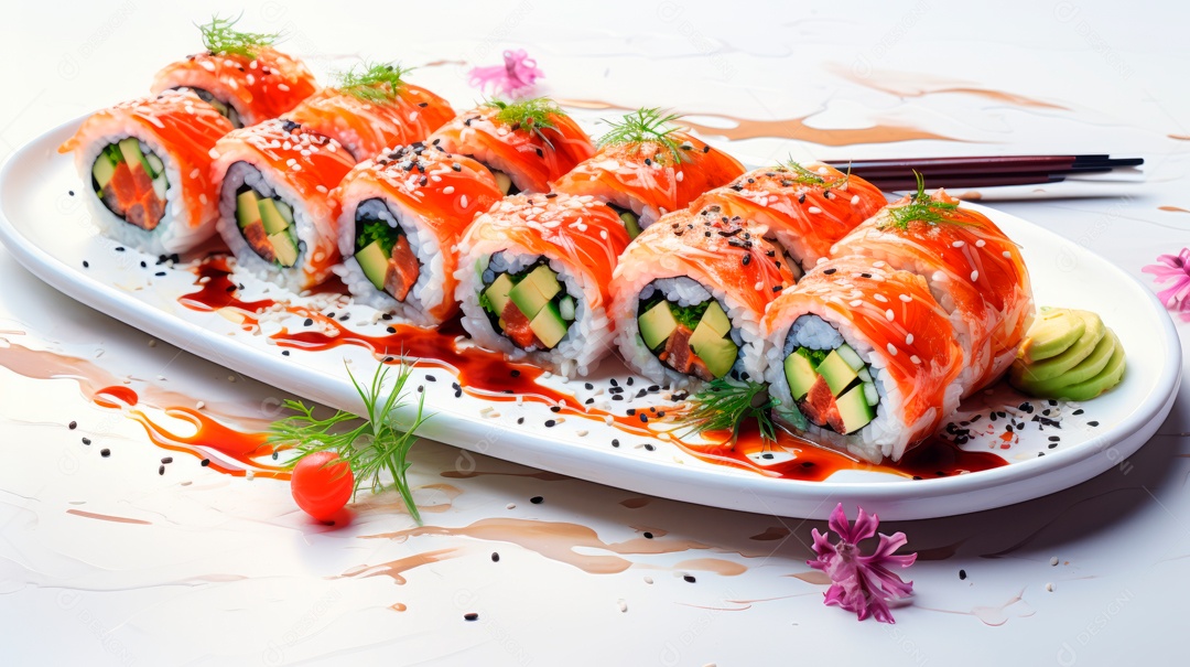 Dia Internacional do Sushi, 1 de novembro IA generativa 3D.