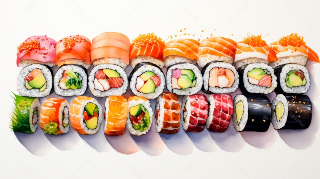 Dia Internacional do Sushi, 1 de novembro IA generativa 3D.
