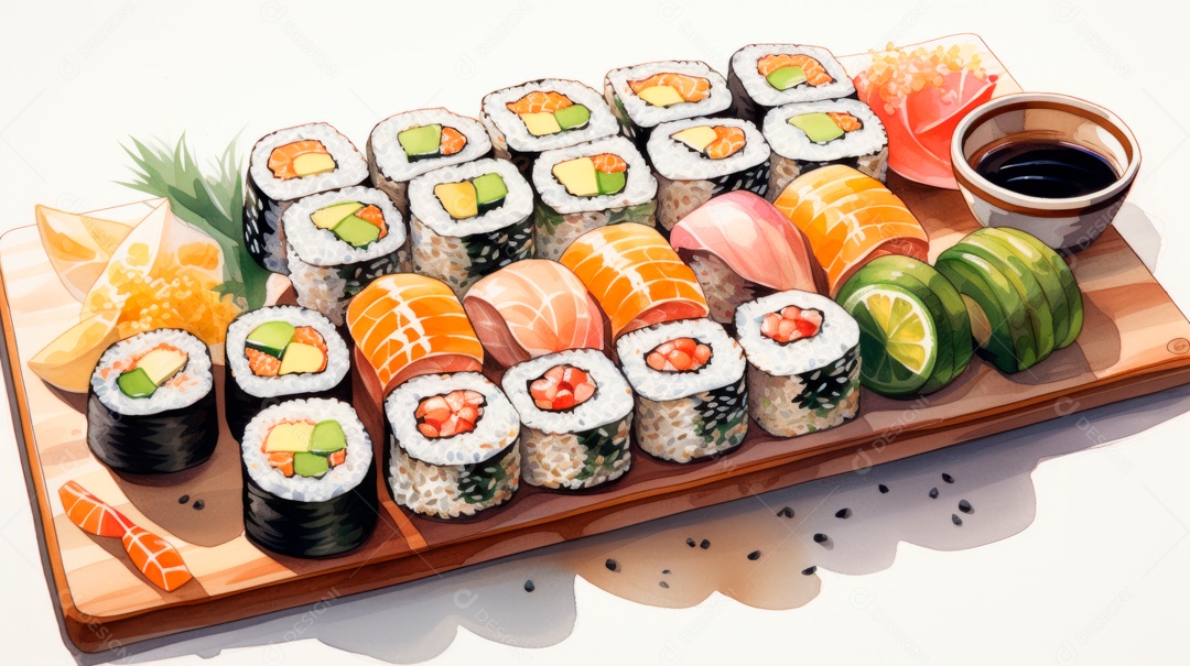 Dia Internacional do Sushi, 1 de novembro IA generativa 3D.