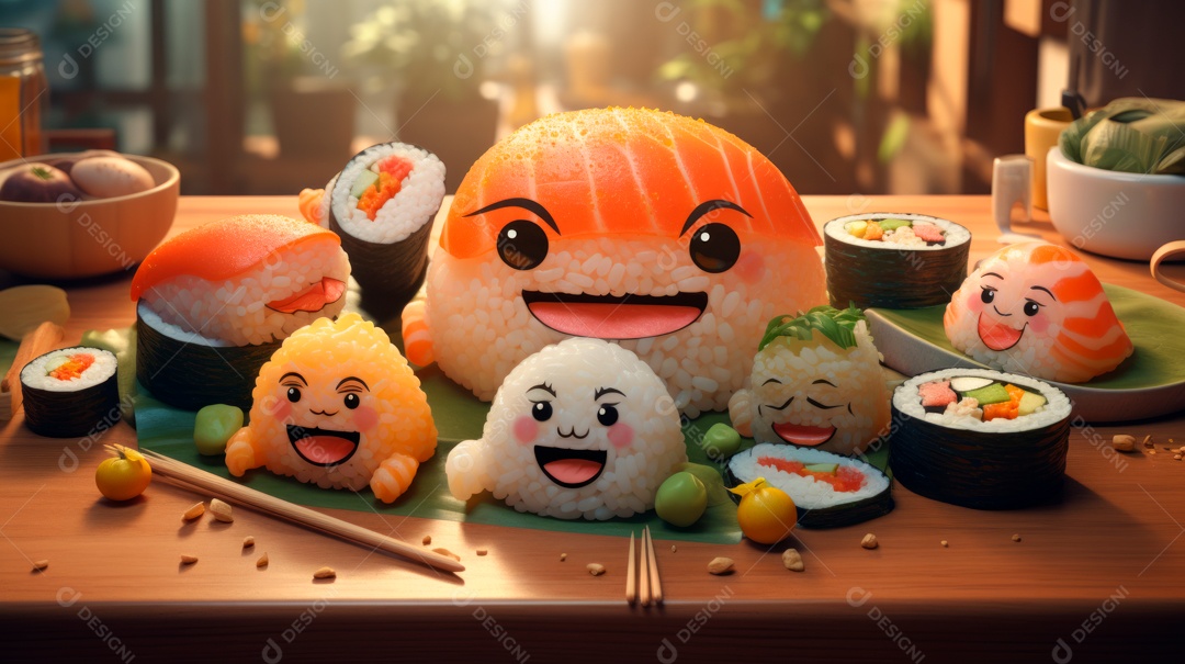 Dia Internacional do Sushi, 1 de novembro IA generativa 3D.