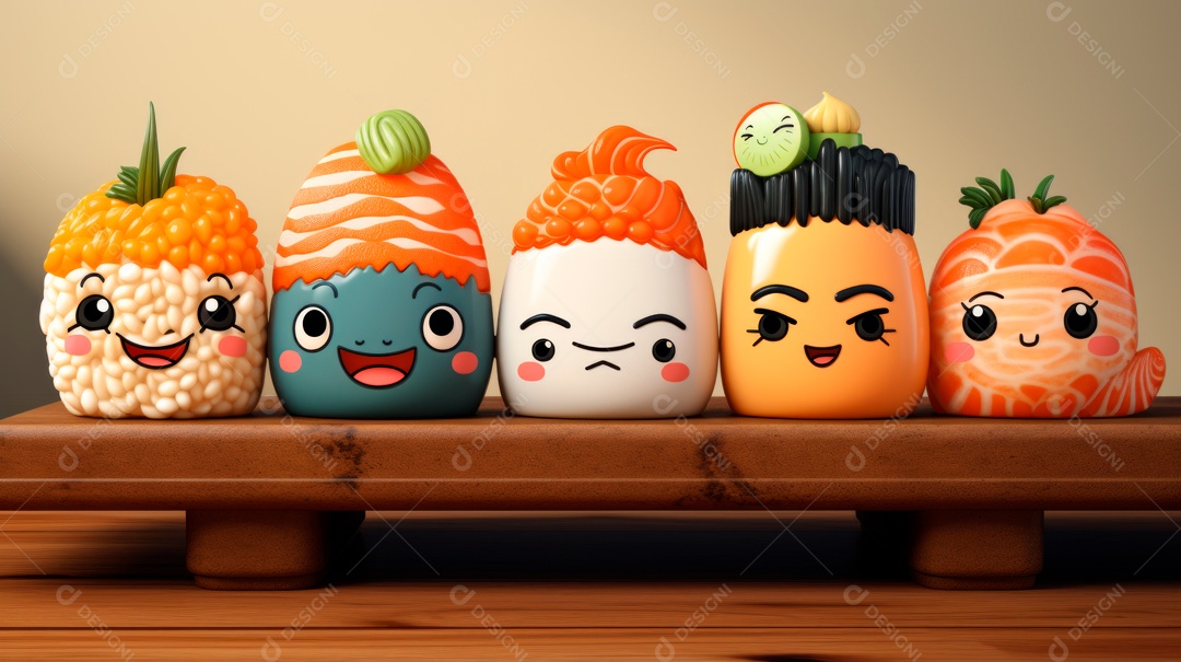 Dia Internacional do Sushi, 1 de novembro IA generativa 3D.