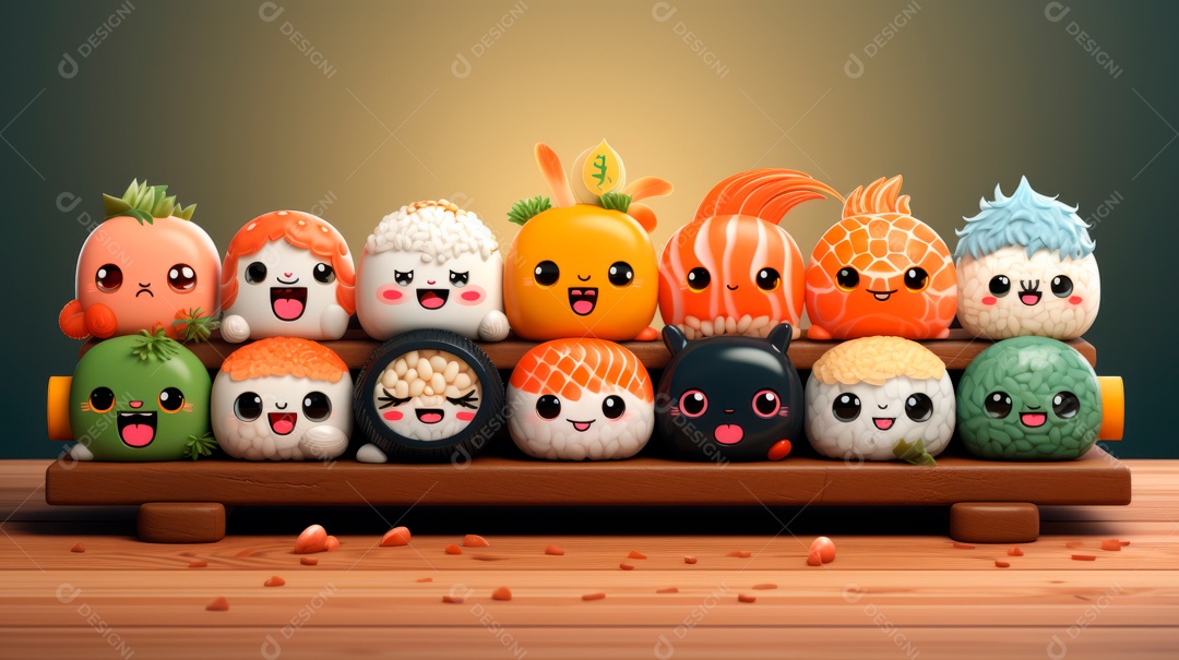 Dia Internacional do Sushi, 1 de novembro IA generativa 3D.