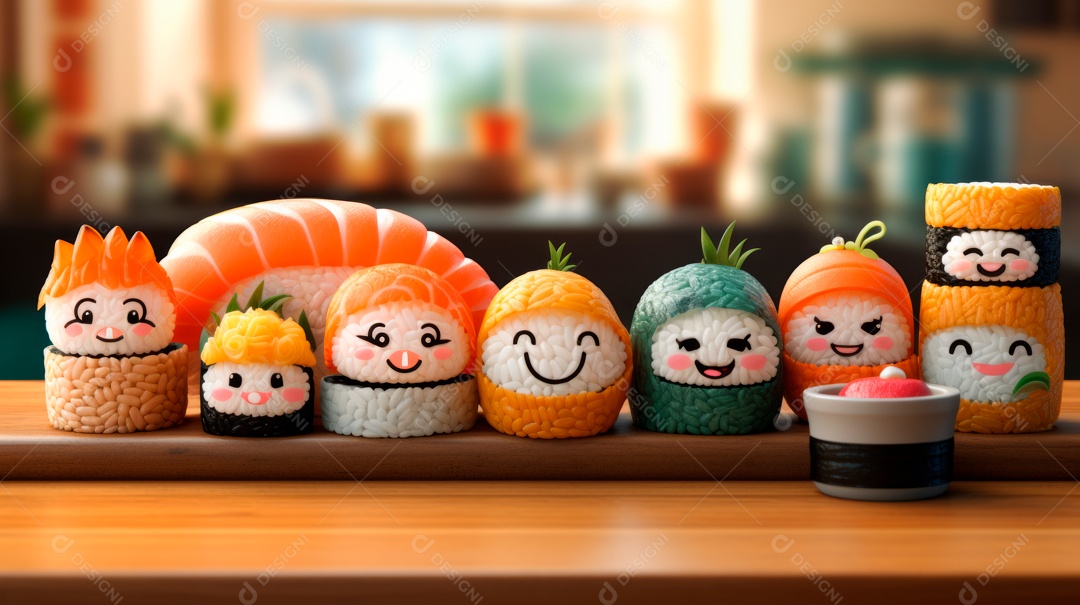 Dia Internacional do Sushi, 1 de novembro IA generativa 3D.