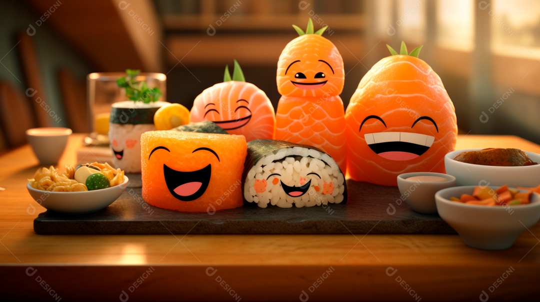 Dia Internacional do Sushi, 1 de novembro IA generativa 3D.