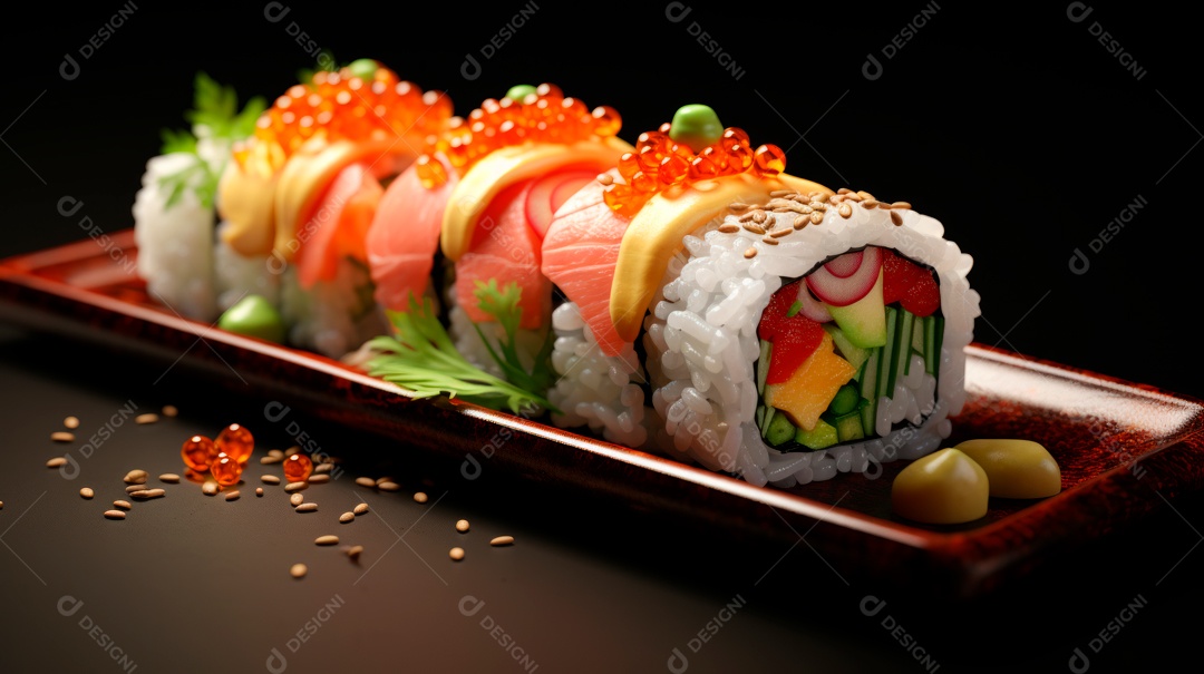 Dia Internacional do Sushi, 1 de novembro IA generativa 3D.